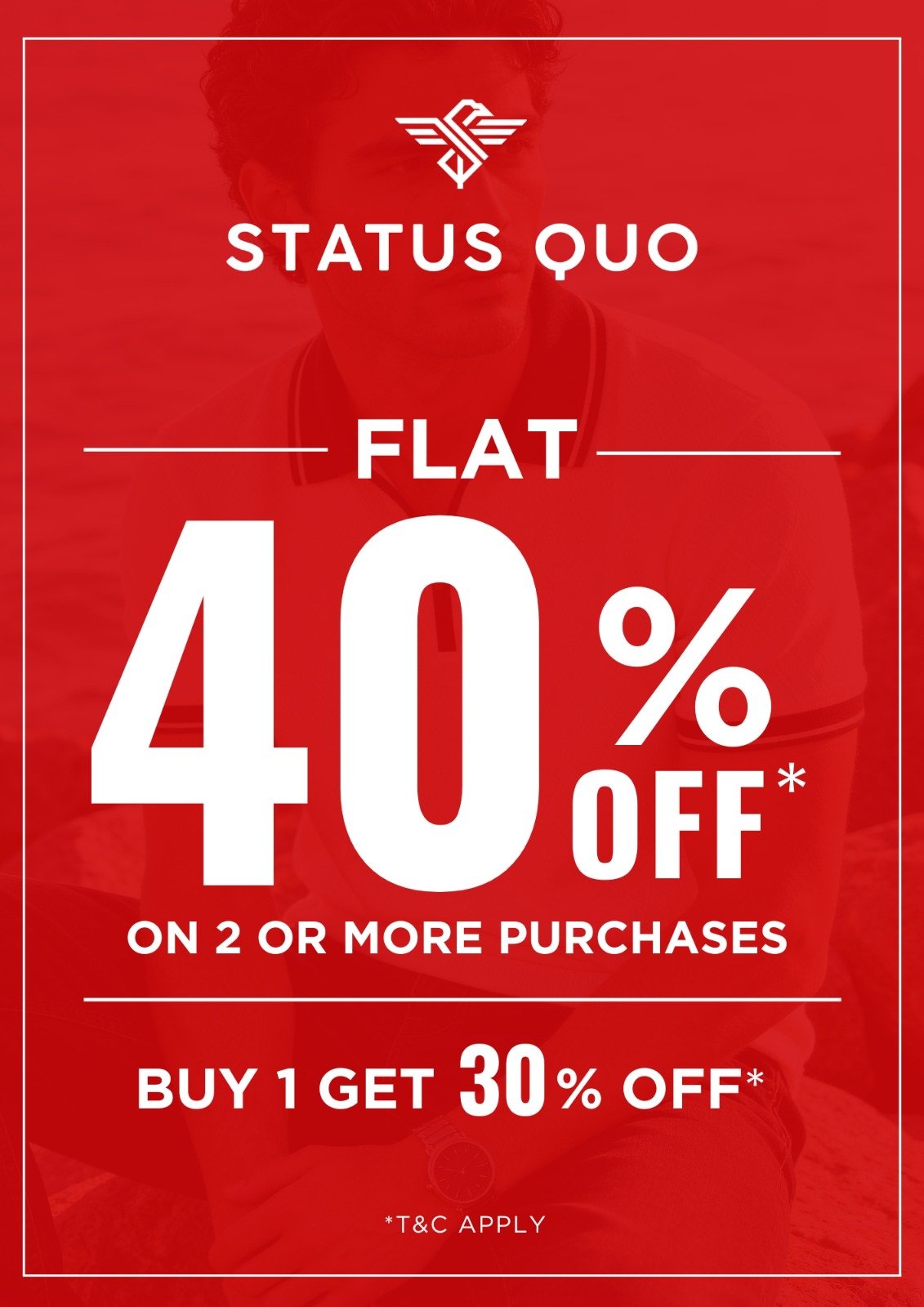 Status Quo Flat 40% OFF Promo Banner
